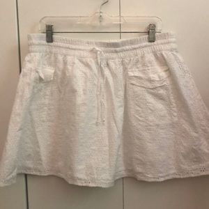 White cotton eyelet skirt